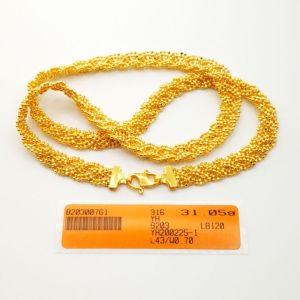 Rantai Leher Fesyen Biji2 31.05g Emas 916 Yon Hing