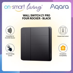 【GLOBAL】AQARA Smart Wall Switch Z1 Pro (Black) - Four Rocker - Compatible for No and With Neutral - 2 Years Warranty