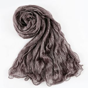 OUREAL Sọc Khăn lụa Cạnh gợn sóng Tỏa sáng Khăn choàng chống nắng Chất lượng cao Dài Khăn trùm đầu bằng vải chiffon Ngoài trời