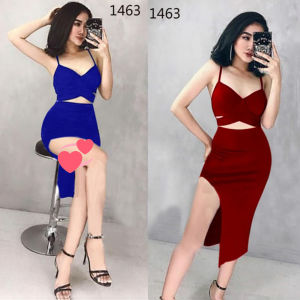 1463 Setelan Wanita Baju Seragam LC Karaoke Merah Hitam Biru - Party Night Fashion Atasan Tanktop