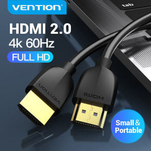 Vention HDMI to HDMI Cable 4K 60Hz Slim HDMI 2.0  High Speed HDR Cable for Laptop PC Nintendo Switch Xbox PS5 PS4 Smart TV Projector Splitter Monitor HDMI Cord