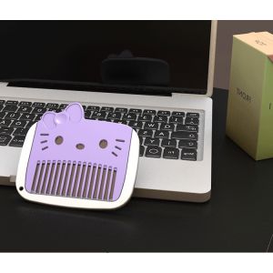 2-in-1 Makeup Mirror with Kitty Comb Pocket Size Mirror Portable Pull-Out Cosmetic Makeup Tools 手持镜梳二合一体随身携带迷你小镜子折叠抽拉化妆
