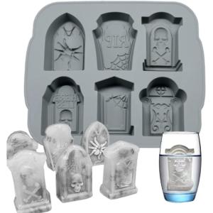 angy ice cube maker Chocolate Gravestone Tombstone Silicone Halloween Decoration Ice Cube Tray Fondant Mould Resin Molds
