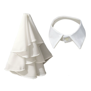 Womens Victorian Neck Ruff Fake Collar Vintage Chiffon Layered Necktie Accessory For Cosplay Costume Parties and Daily