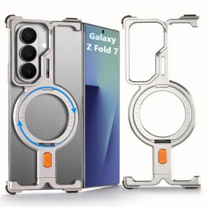 Eary for Samsung Galaxy Z Fold 7 Phone Case with 360 ° Rotating Ring Stand for Magsafe Wireless Charging Frameless Drop Protection