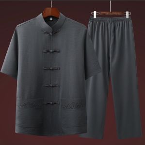 Bộ quần áo mặc nhà cho ông cho bố / Bộ đồ trung niên nam giới / Thời trang nam giới cho người già