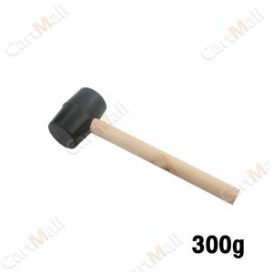 Black Rubber Mallet Hammer with Wood Handle 300g 500g
