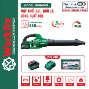 [CHÍNH HÃNG] Máy Thổi Bụi / Thổi Lá Dùng Pin Workfix WF-TL680M Công Suất Lớn Chân Pin Phổ Thông Bảo Hành ( Bảo Hành 12 Tháng ) Chính Hãng