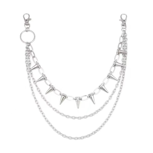 Bold Punk Style Practical Metal Chain With Safety Lock For Pants Jackets And Accessories Practical Metallic Trim