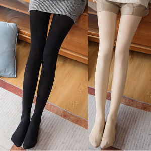 ถุงน่องสตรี ถุงน่องสไตล์เกาหลี ถุงน่องใหม่ กำมะหยี่ประดิษฐ์สีทึบขาเปลือย กางเกงเลกกิ้งและถุงเท้าสีดำเนื้อแน่น ทรงเข้ารูป