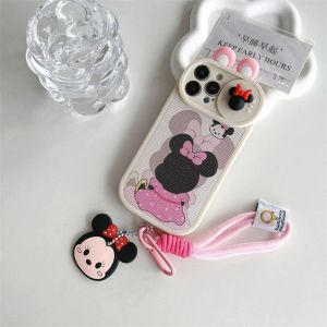 Miki Minnie Silikon Tahan Air Casing Ponsel Berlaku Untuk Iphone11 13 14Por Max 15Por Max