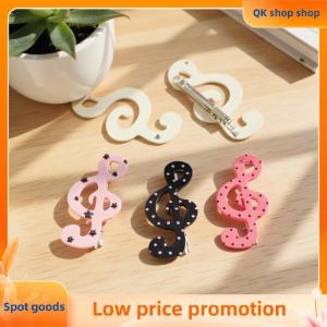 ✨QK shop✨ 2Pcs Cute Musical Note Hair Clip Sweet Side Clip INS Style Star Wave Point Music Notes Duckbill Clip Fashionable Hair Accessory