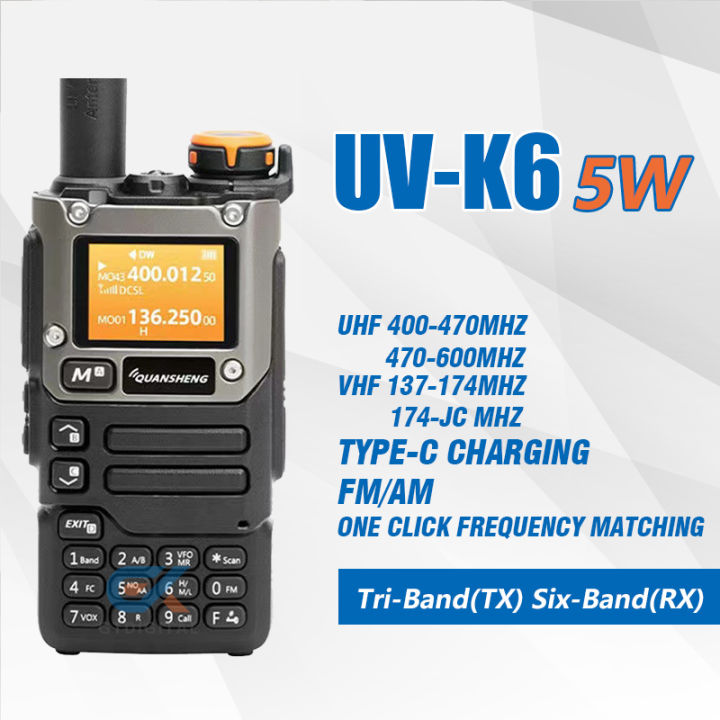 Quansheng UV-K6 Radio Bidirectionnelle Avec Chargement Type-C