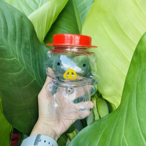 Bành 60 Hủ Nhựa Đựng Trà Sữa Hình Heo Ú 500ml Cổ 62mm