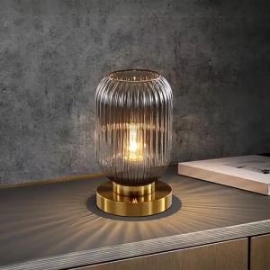 SXH  Modern Minimalist Atmosphere Glass Small Table Lamp Nordic Light Luxury Bedside Lamp Vintage Decorative Personality Creative Bedroom Table Lamp