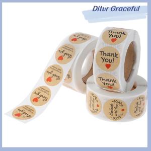 Ditur 500pcs Thank You Stickers Seal Labels Round Paper Label sticker for Decoration