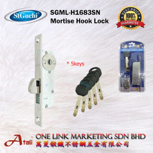 READY STOCKST GUCHI 1683 Mortise Hook Lock/Sliding Door Lock /Kunci Pintu Grill Besi/Pintu Sliding lock/STGUCHI