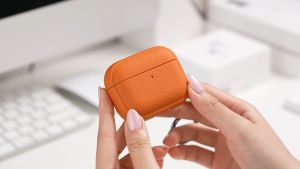 Airpods Pro 3 (2025) Full Cover TPU Leather Texture with Ring Strap Soft Case – Compatible Pro 3