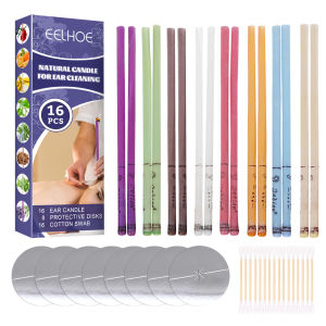 Eelhoe Candle For Ear Cleaning Removal Natural Beeswax Propolis Indiana Therapy Fragrance Candling Cone Candle Relaxation 16pcs