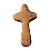 Portable Olive Wood Holding Cross Comfort Cross Wood Caring Holy Land Pocket Souvenirs Keychain