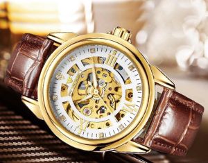 Đồng Hồ Cơ Nam FNGEEN Dây Da Đủ Màu Chống nước chống xước