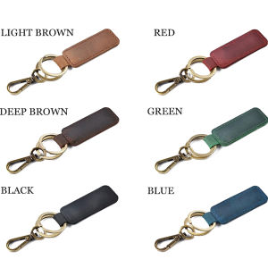 Fantic Chính hãng da retro da bò Keychain kim loại tôm hùm Clasp Mặt dây chuyền thời trang cá nhân chống mất xe Keyring keyholder