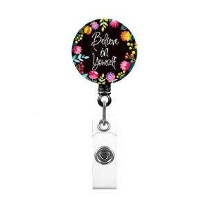 Retractable Holder with Metal Clip Nurse Doctor Holder Rotating ABS Holder for Key Management