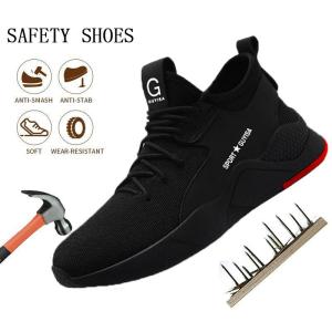 TOMITANY Safety Shoes for men Steel toe cap Breathable Anti-smash Anti-puncture Shoes Women Antimicrobial Medium Work & Safety Footwear Lightweight