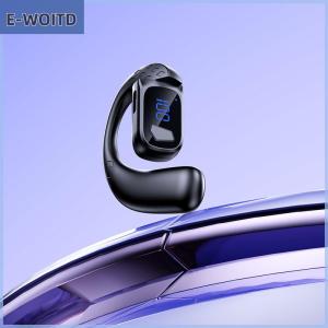 【E-WOITD】 หูฟังแบบเปิดหูหูฟังไร้สาย5.4บลูทูธแบบหมุนได้180ปรับได้หูฟังซ้ายขวาอเนกประสงค์จอแสดงผลดิจิตอล