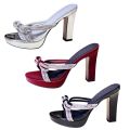 Dép Cao Gót Quai Chéo Nơ Xoàn Xếp Đế Vuông 11cm Cao Cấp 8806-2. 