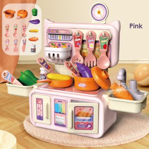 Mini Kitchen Toy Cooking Set Assemble Toy For Girls Play and Pretend Toys Gift Toys Play House