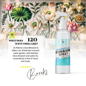 My Home 120 LOTUS BLOSSOM Premium Room and Linen Disinfectant Spray Paraben Free Car Bathroom House