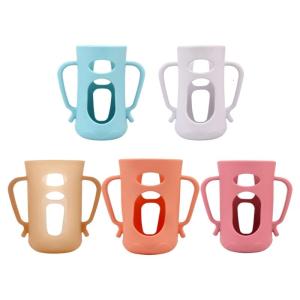 5Pcs Shockproof Silicone Protector Cover Anti Drop Scratch Resistant Easy Grip Handle for Beiqin Glass Baby Bottles