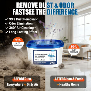 Dust Cleaning Magic Box Car Air Freshener Home Odor Eliminator Powerful Dust Absorption Baby-Safe Deodorizer Air Purifier for Nursery Bedroom Living Room
