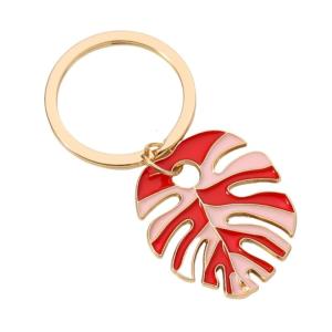 Colorful Resin Leaf Pendant Keychain Trendy Bag Charm Keyring Decoration for Nature Lovers and Fashion Enthusiasts