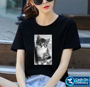 ONE7 FASHION | LIFE BETTER WITH CAT/ Kaos distro wanita / Atasan wanita / Kaos viral / Kaos distro wanita keren lengan pendek/ T-Shirt wanita Kasual / Kaos cewek termurah / baju kaos cewek hitam/ kaos Oblong hitam wanita dewasa/ Baju Oblong wanita keren