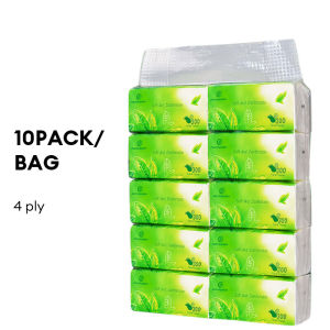 francxur Tissue 10pack Organic green tea Facial Tissue Paper 4ply 10 Packs Tissue Paper Towel
