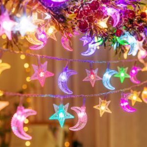 TUO29 5M สายไฟดาวและแสงจันทร์ สวยงาม หลากสี ไฟ LED แบบนางฟ้า บรรยากาศรื่นเริง ปลอดภัย ไฟตกแต่ง ห้อง