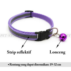 kalung kucing bereflektif kalung anjing dengan gesper pengaman Kerah Reflektif Hewan Peliharaan