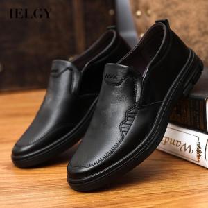 IELGY mens soft bottom low top business leather shoes
