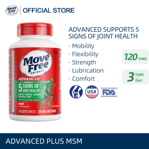 [BUY 2 LESS 5%] Move Free Advanced Glucosamine 1500mg Chondroitin MSM 120CT (EXP: 11 2027) Reduce Joint inflammation and Swelling