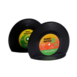 2Pcs Vintage Record Shape Book End For Shelves Decorative ABS Book End Decorative Bookend Book Stopper For Desk