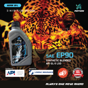 MOTION Manual Transmission GEAR OIL FLUID EP90 4L 1L API GL5-LSD Gearbox Manual Transmission Proton Perodua TOYOTA HONDA MAZDA KIA MITSUBISHI minyak gandar depan minyak gandar belakang front axle differential oil rear axle differential oil
