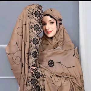 Best seller Mukena Dewasa Gracella Katun Mikro full Bordir Jumbo Bunga Teratai