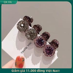 QK FA ✨ 2 4 cái kẹp tóc mini tròn Rhinestone kẹp móng vuốt nữ Zircon Retro kẹp tóc nhỏ kẹp Tóc Cua Phụ kiện tóc nữ 