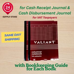 For Cash Receipt and Cash Disbursement Journal set of 2 for Registration (of Vat Taxpayer) with Bookkeeping Guide