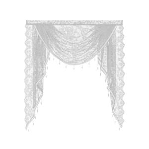 Semi Transparents Laces Valance Curtains with Decorative Beads and Florals Patterns for Stylish Interior Decoration