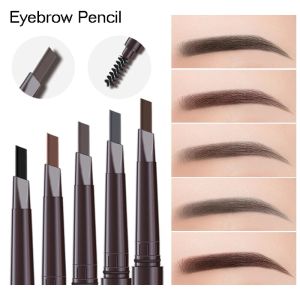 【Natural style】5 Colors 3D Double Head Eyebrow Pencil Waterproof Long-lasting Brow Tint Cosmetic Black Brown Triangle Eyebrow Pen Makeup Tools