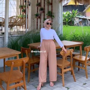 Celana wanita crinkle murah / celana kulot wanita terbaru / celana cewek terbaru / celana crinkle ful karet AIR FLOW premium