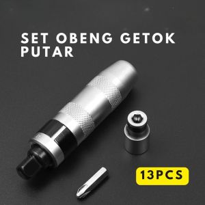 Obeng Ketok Impact Screwdriver Set 13 pcs 1/4 inch Getok Putar Drill Bit Driver Vessel Duty Heavy